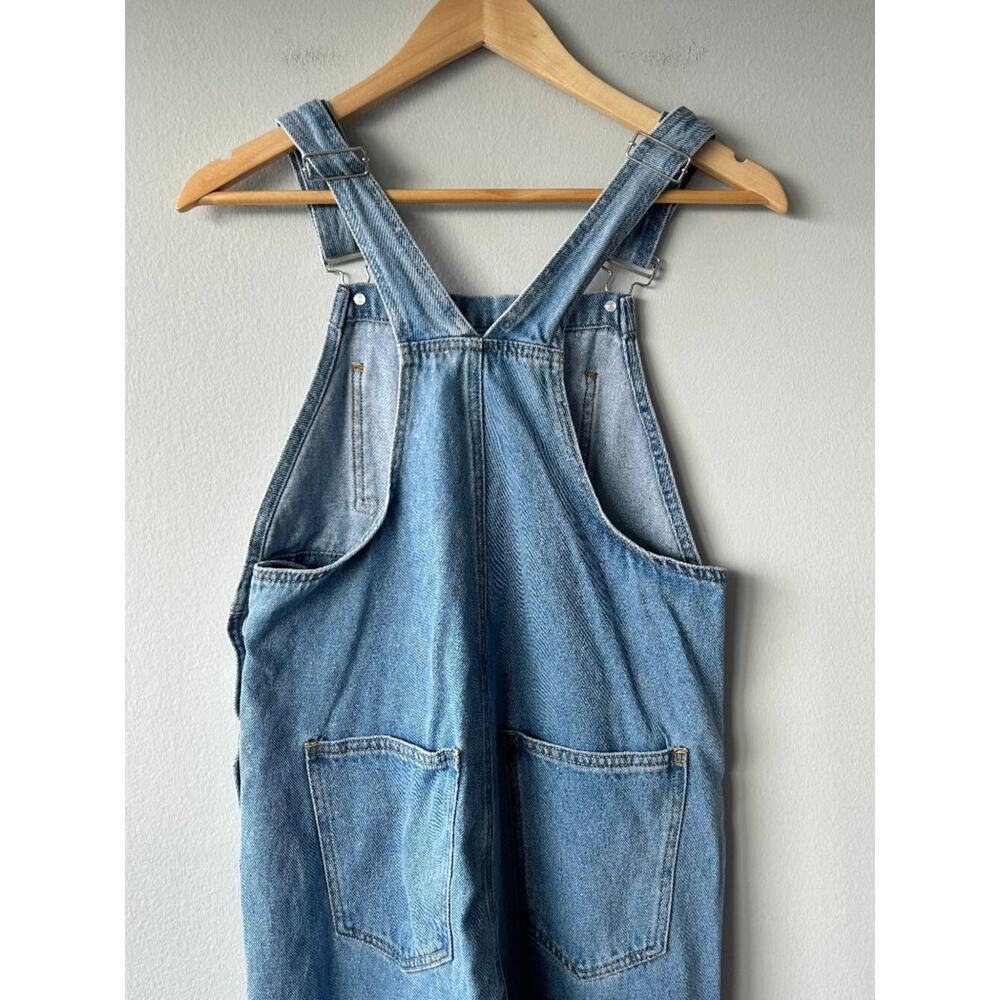 WeWoreWhat S Light Wash Denim Overalls Straight Leg Cotton Bib Jumpsuit - Picture 6 of 12